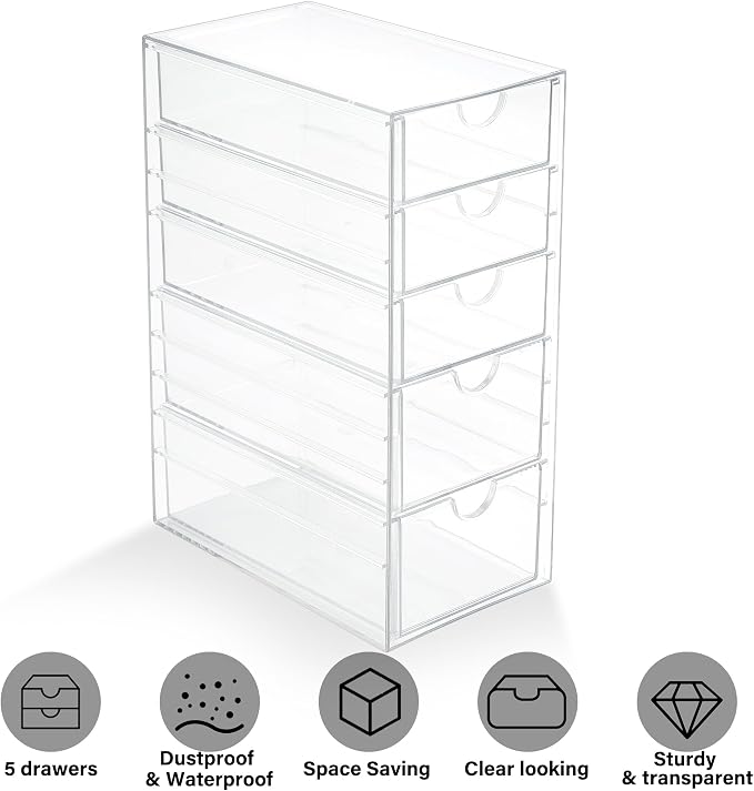 Prsildan Hair Accessories Organizer Acrylic Drawer - Image 9