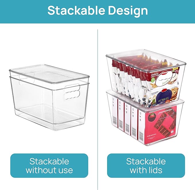 Vtopmart 12 Pack Clear Stackable Storage Bins - Image 3
