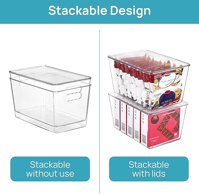 Vtopmart 2 Pack Clear Stackable Storage Bins - Image 2