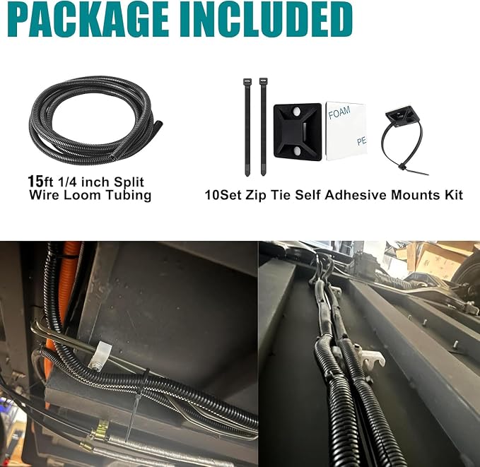 1/4 Inch Wire Loom Split Tubing - 15 ft Cord Protector Electric Wires Covers - Image 8