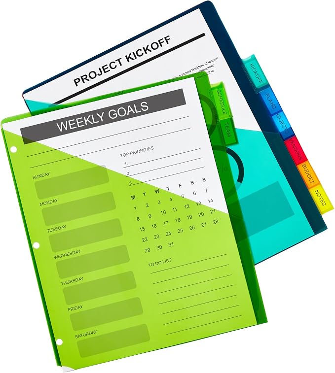 Avery Dividers for 3 Ring Binders, 8-Tab Sets, Two-Pocket Plastic Binder - Image 9