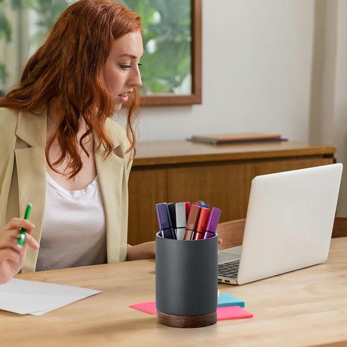 Pen Holder for Desk, Ceramic Pencil Organizer & Makeup Brush Holder, Office - Image 6