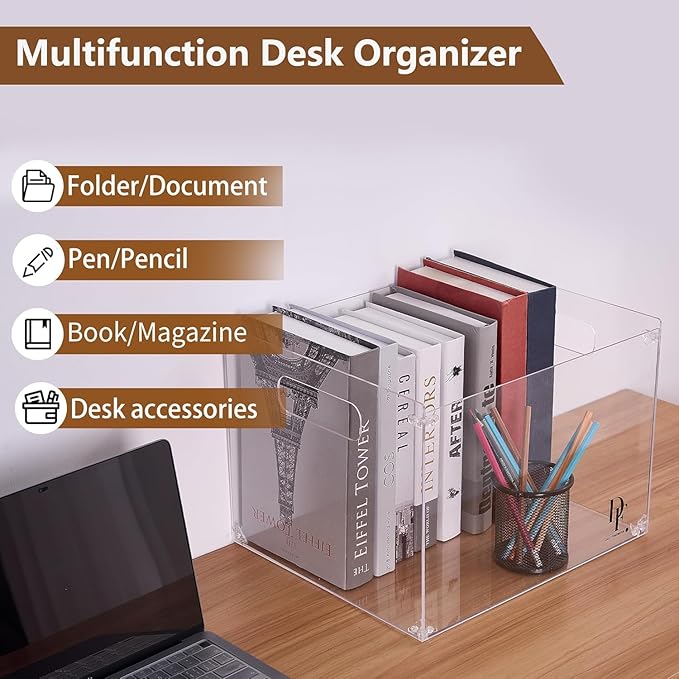 Clear Acrylic File Organizer, - Image 6