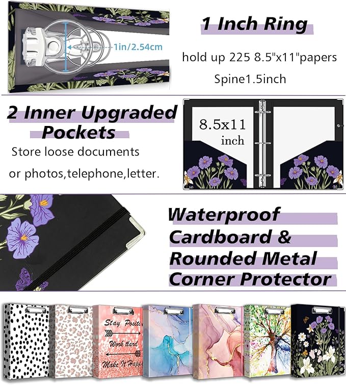 3 Ring Binder 1 Inch, Three Ring Binders Organizer - Image 4