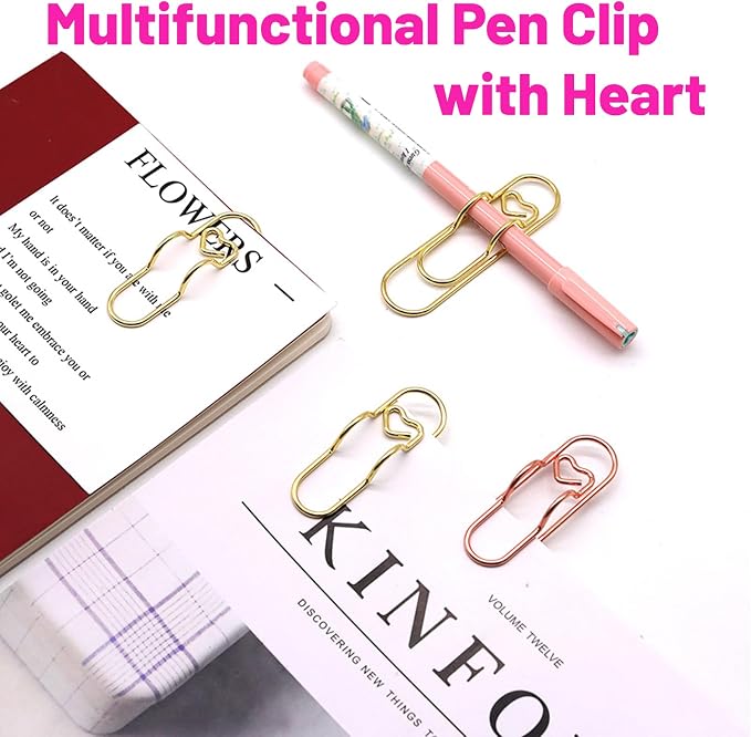 Qomamount Pen Holder for Notebook, Lovely Paper Clip Holder Multifunctional - Image 7