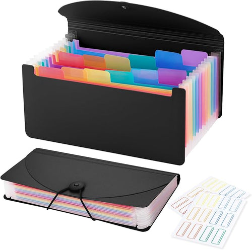 13 Pocket A6 Receipt Organizer, 2 Pack Small Accordion File Organizer, Coupon by RIEJIN