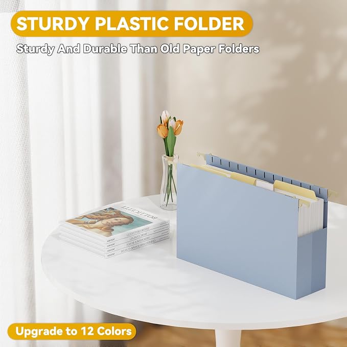 Plastic Hanging File Folders Legal Size, Heavy Duty 3" Expandable Legal Folders - Image 2