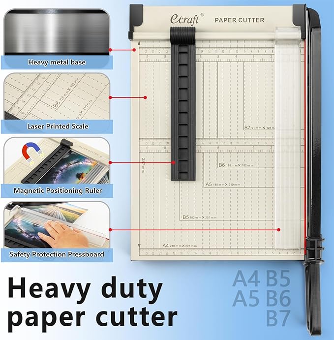 Ecraft 12" Guillotine Paper Cutter：Paper Trimmer Accurate Cutting - Image 3
