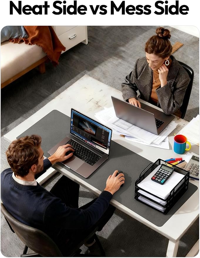 YSAGi Leather Desk Pad Protector, Office Desk Mat, Large Mouse Pad, Non-Slip PU - Image 7