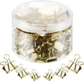 TecUnite 150 Pcs Binder Clips Assorted Sizes Gold Paper Clamps Clips Large by TecUnite