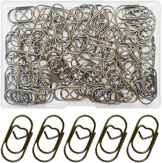 100 Pack Love Heart Shaped Paper Clips, Mini Paperclips Papers, 0.8inch Small by Unknown