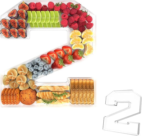 13.8" Acrylic Number Charcuterie Tray, Fillable Number Charcuterie Box by Tdsuco
