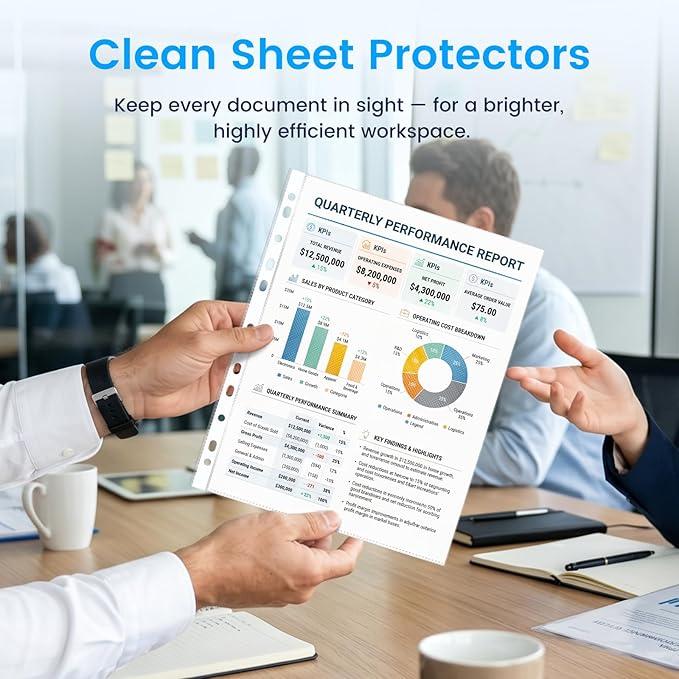 520 Pack Clear Sheet Protectors 8.5 x 11 Inch Easy-Open, Transparent Plastic - Image 2