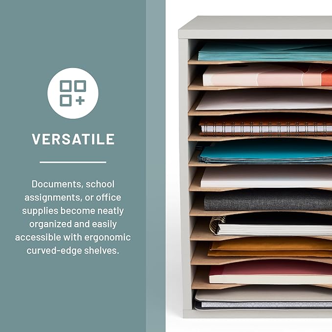 Safco Vertical Literature Organizer, 11 Compartments, Office and Classroom - Image 5