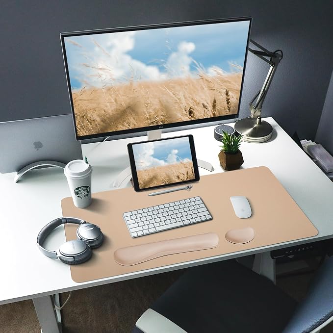 Bloss Leather Desk Pad and Keyboard Wrist Rest, Large Mouse Pad + Keyboard - Image 7