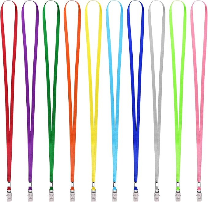 Wisdompro Lanyard with Bulldog Clip, 30 Pack of 17 inch Flat Nylon Neck Lanyard - Image 2