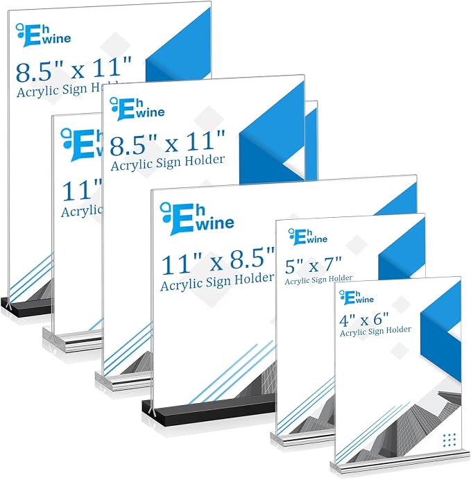 EHWINE 6 Pack Acrylic Sign Holders - Image 6
