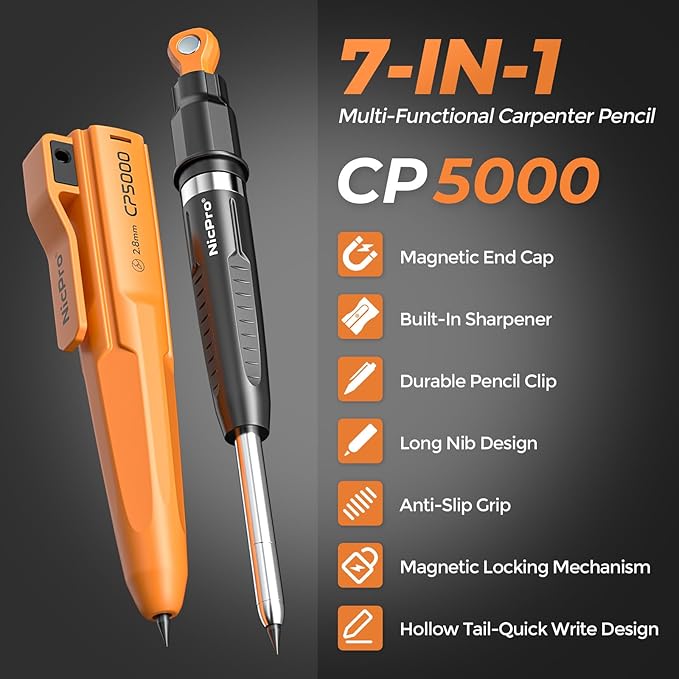 Nicpro CP5000 Magnetic Carpenter Pencils - Image 2