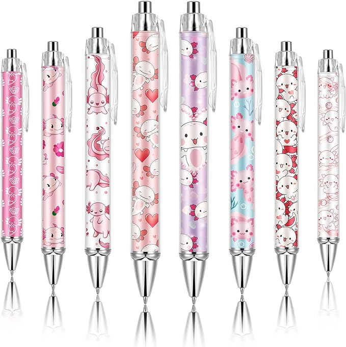 Ireer 8 Pcs Ballpoint Pens for Women 1.00 mm Cute Black Ink Fancy Pens Fine by Ireer