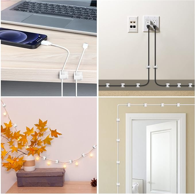 Adhesive Cable Clips White, Upgraded Wire Clips - Image 6