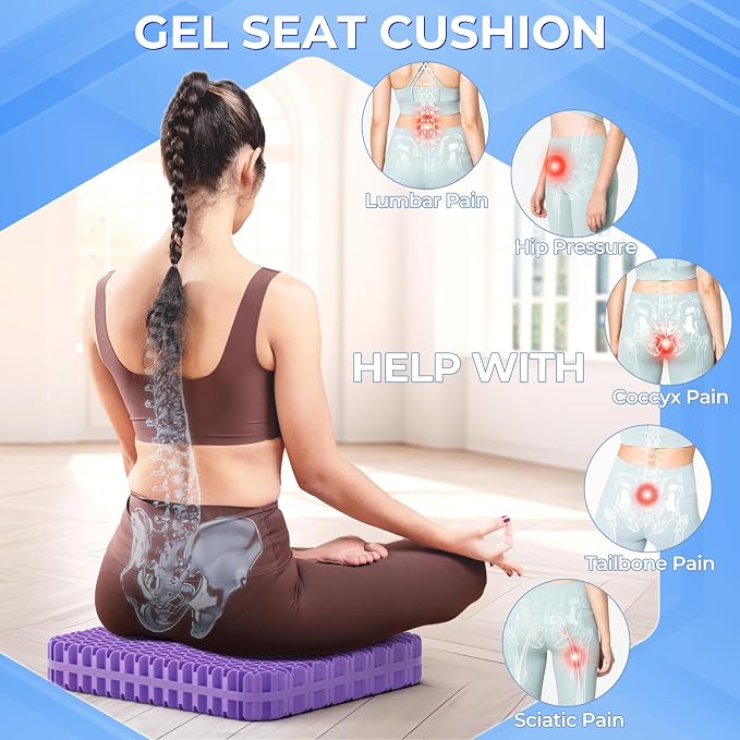 TushGuard Gel Seat Cushion for Long Sitting, Enlarged & Thickened Patent Design - Image 4