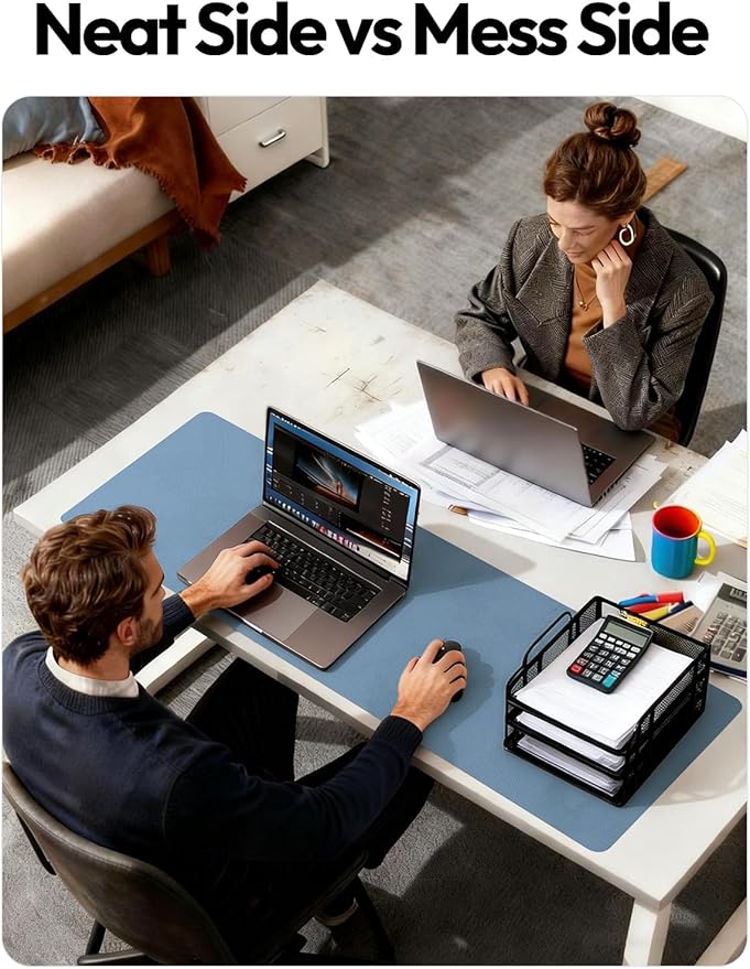 YSAGi Leather Desk Protector, Office Mat, Large Mouse Mat, Non-Slip PU Leather - Image 6