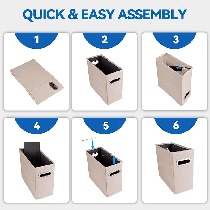 4 Pack Letter Size File Storage Box Collapsible, Fabric Hanging File Folders - Image 6