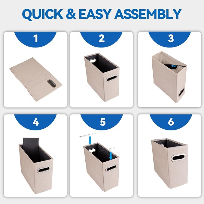 4 Pack Letter Size File Storage Box Collapsible, Fabric Hanging File Folders - Image 6