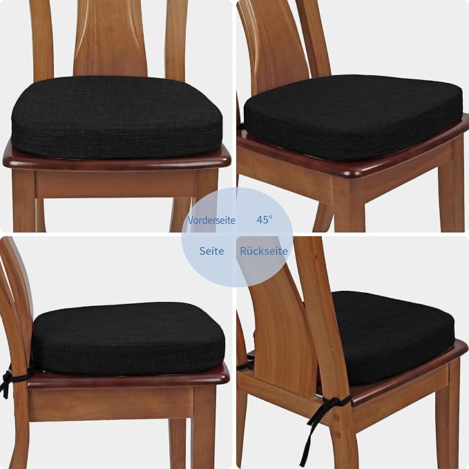 BUYUE Thickened 2.5" Friendly Woven Fabric Dining Chair Cushion, U-Shape High - Image 4