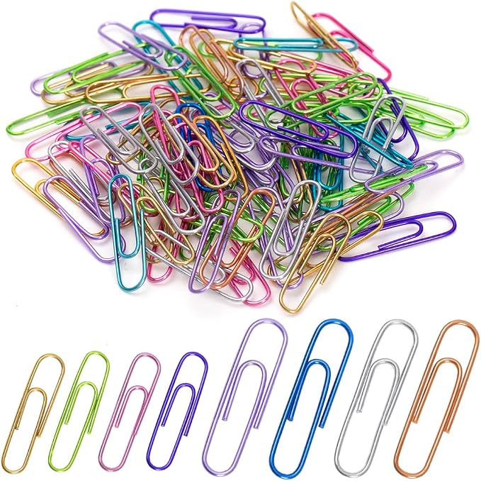 Paper Clips, Large PaperClips Assorted Colors Sizes, Paper Clips by SOTMALTK