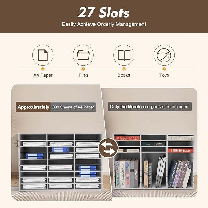 27 Slot Literature Organizer – Desktop File Sorter - Image 3