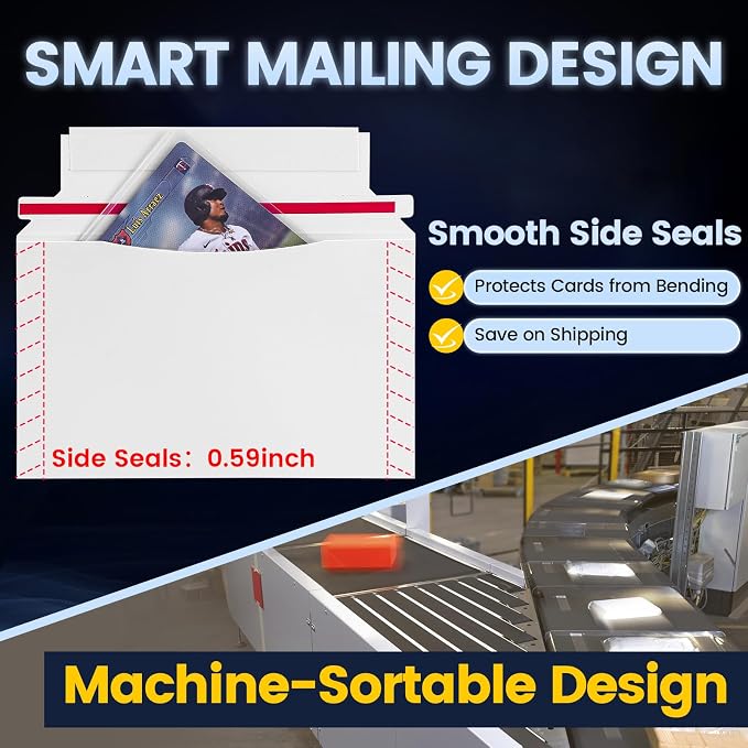 50 Pack Mailer Trading Card Envelopes，7" x 4.35" Trading Card Mailers - Image 2