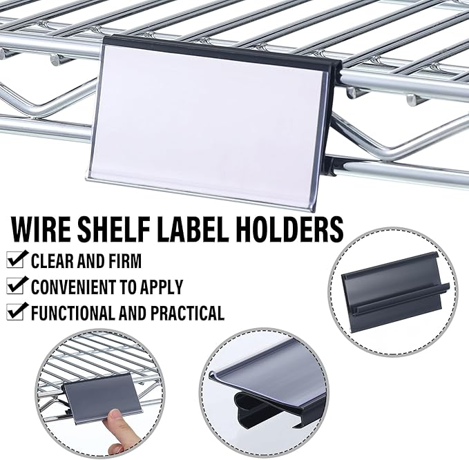 Kathfly 200 Pcs Wire Shelf Label Holders Compatible - Image 3