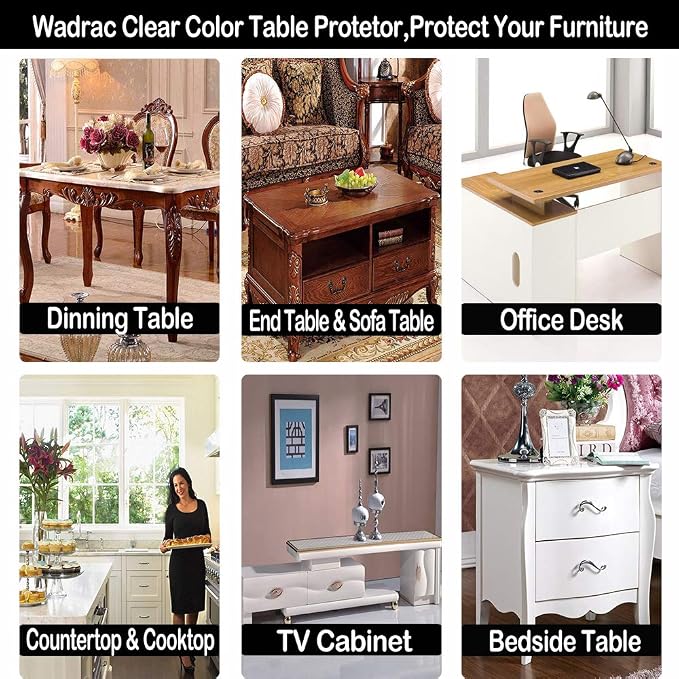 24x40 Office Desk Blotter Mat Clear Plastic Table Protector Cover Pad PVC - Image 3