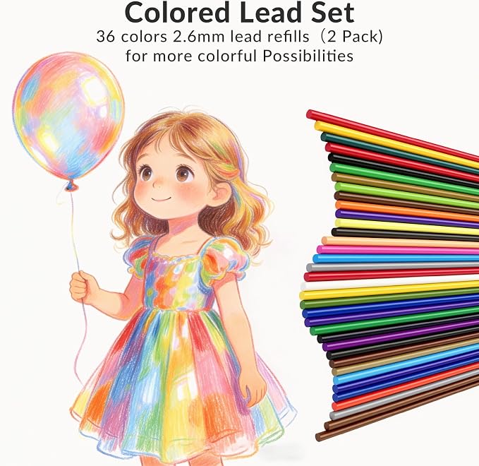 2.6MM Colored Mechanical Pencil Lead Refills, 36 Assorted Colors Pencil Refills - Image 5