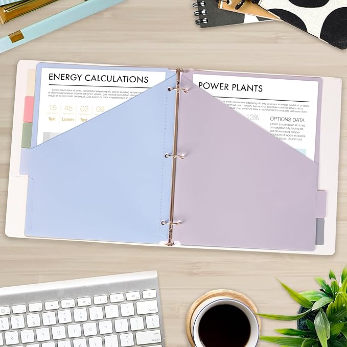 H4D 6-Tab Plastic Binder Dividers, 2 Pockets, Pastel Colors, 2 Sets | Made of - Image 6