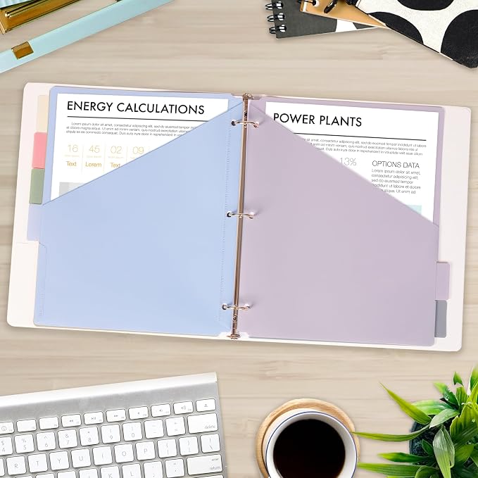 H4D 6-Tab Plastic Binder Dividers, 2 Pockets, Pastel Colors, 6 Sets | Made of - Image 5