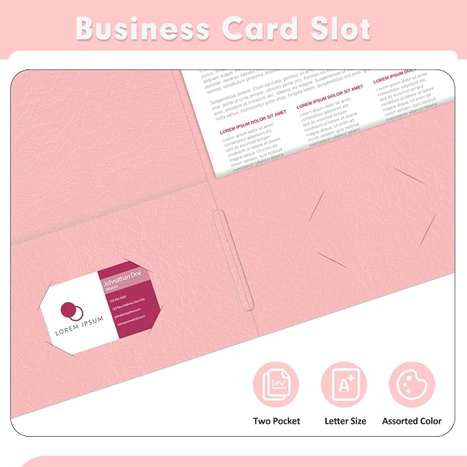 Two Pocket Folders, PANDRI 50 Pack 2 Pocket Folders, Letter Size Paper File - Image 5