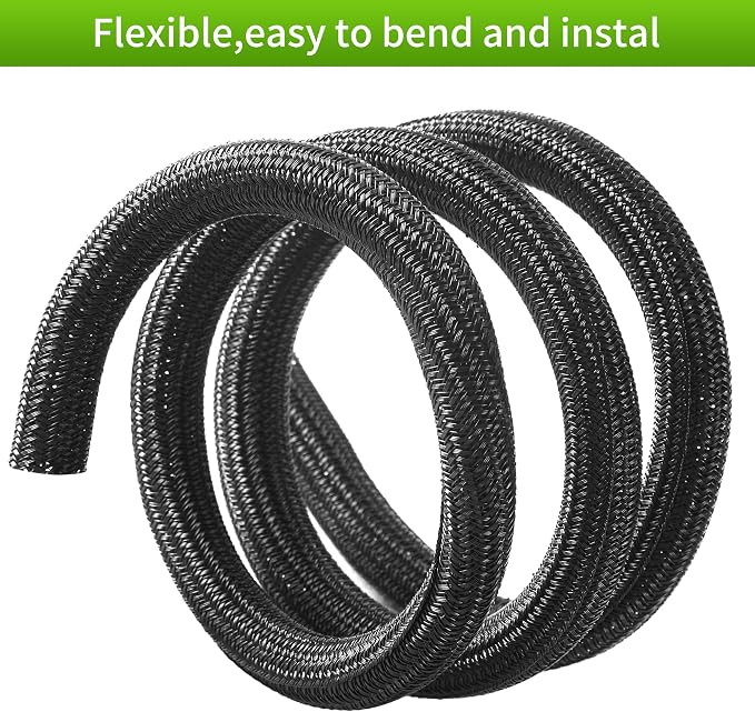 Split Wire Loom 1/4 Inch 100ft, Braided Cable Sleeve - Image 3