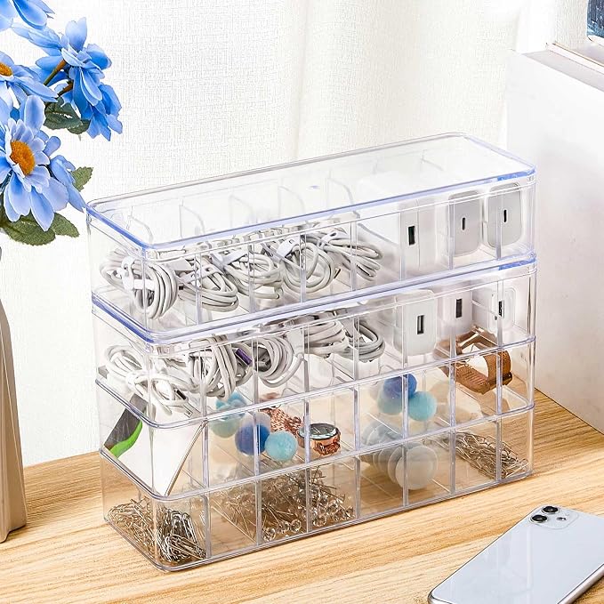 Tatuo 6 Pcs Cord Organizer for Drawer Desktop, Cable Organizer Box - Image 4