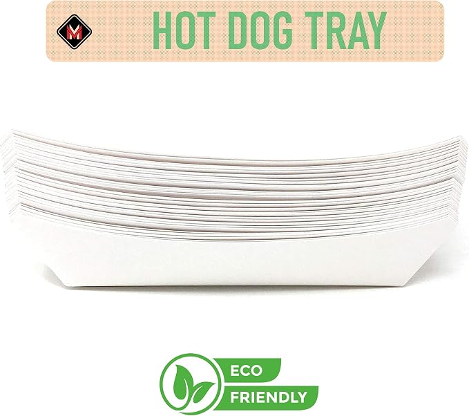 Mr Miracle 7 Inch Paper Hot Dog Tray in White. Pack of 25. Disposable, - Image 2