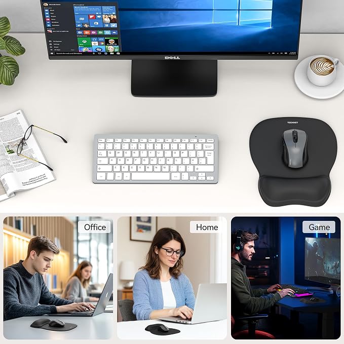 TECKNET Gel Mouse Pad with Wrist Rest, Ergonomic Office Mousepad with Wrist - Image 7