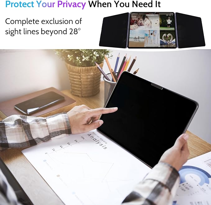Peslv Privacy Screen Protector for iPad Air 11 Inch, Anti Glare Blue Light Spy - Image 2