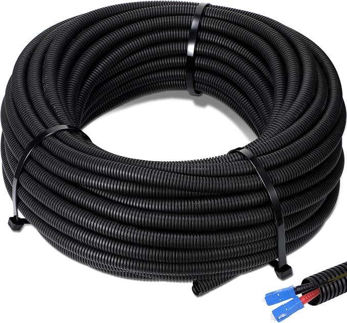 Sasylvia 3/4" X 200 Ft Split Wire Loom Tubing Wire Loom Assortment Split Cable by Sasylvia