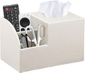 Square Tissue Box Cover with Storage, PU Leather Cube Tissue Box Holder by Thelittlebeautyoflife