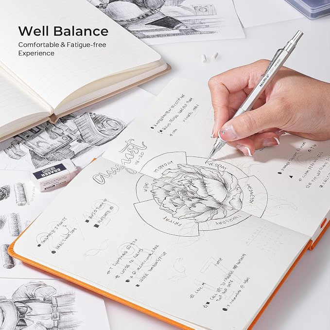 Nicpro 2 PCS Mechanical Pencils 0.5mm & 0.7 mm - Image 4
