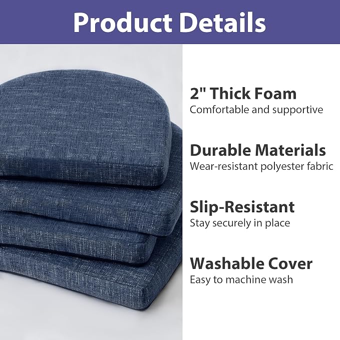 IPYNBAP Chair Cushions for Dining Chairs, Kitchen Chair Cushions, Non Slip - Image 2