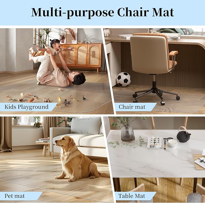 Tonaus Chair Mat for Hard Floor Office Chair Mat Desks Mats Large 48"×36" - Image 7