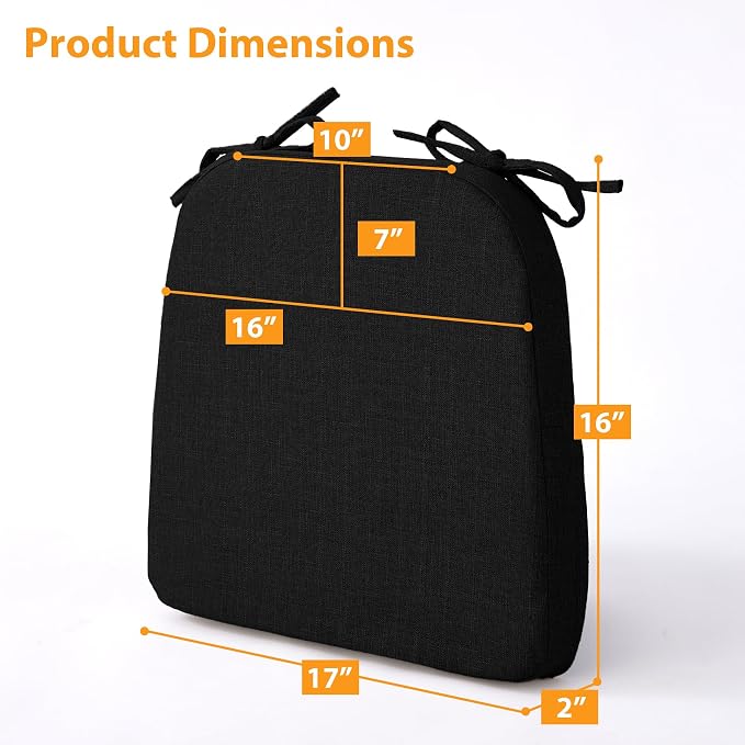 Ruqmuis Chair Cushions for Dining Chairs, D-Shaped Chair Pads - Image 2