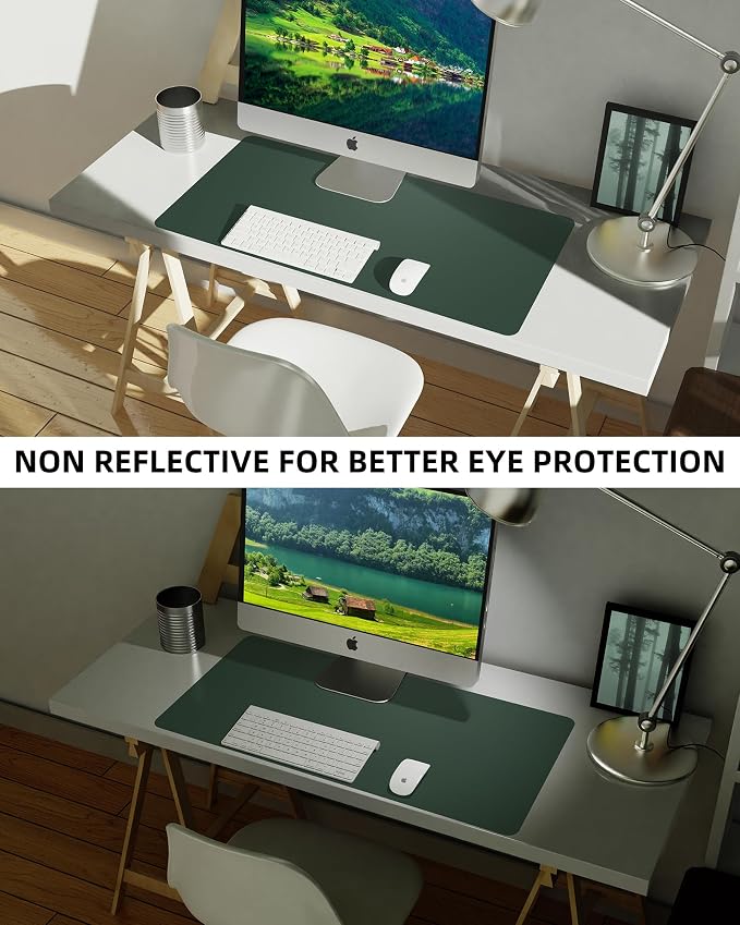 Leather Desk Pad Blotter, Mouse Pad, Office Desk Mat, Non-Slip PU Leather Desk - Image 6